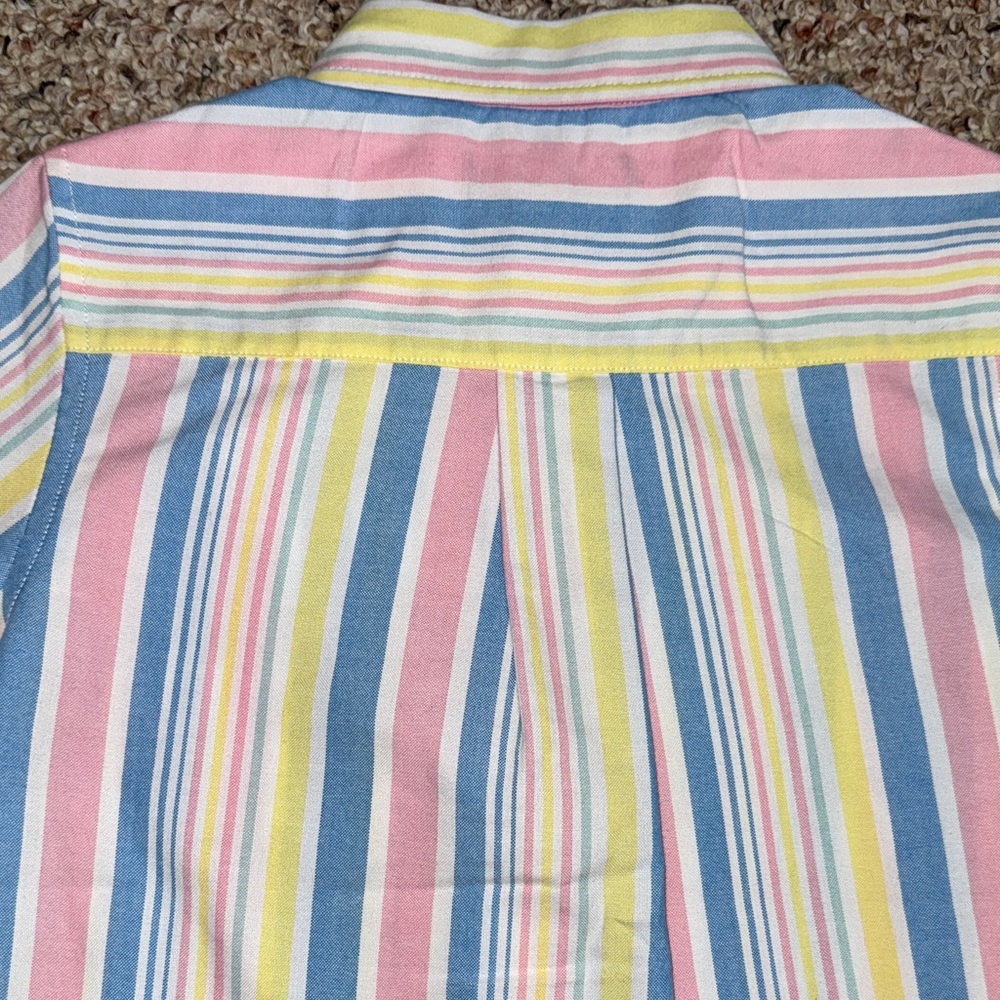 U.S. Polo Assn. Kid’s Short-Sleeve Button-Down Shirt - Pastel Stripe - Picture 6 of 6